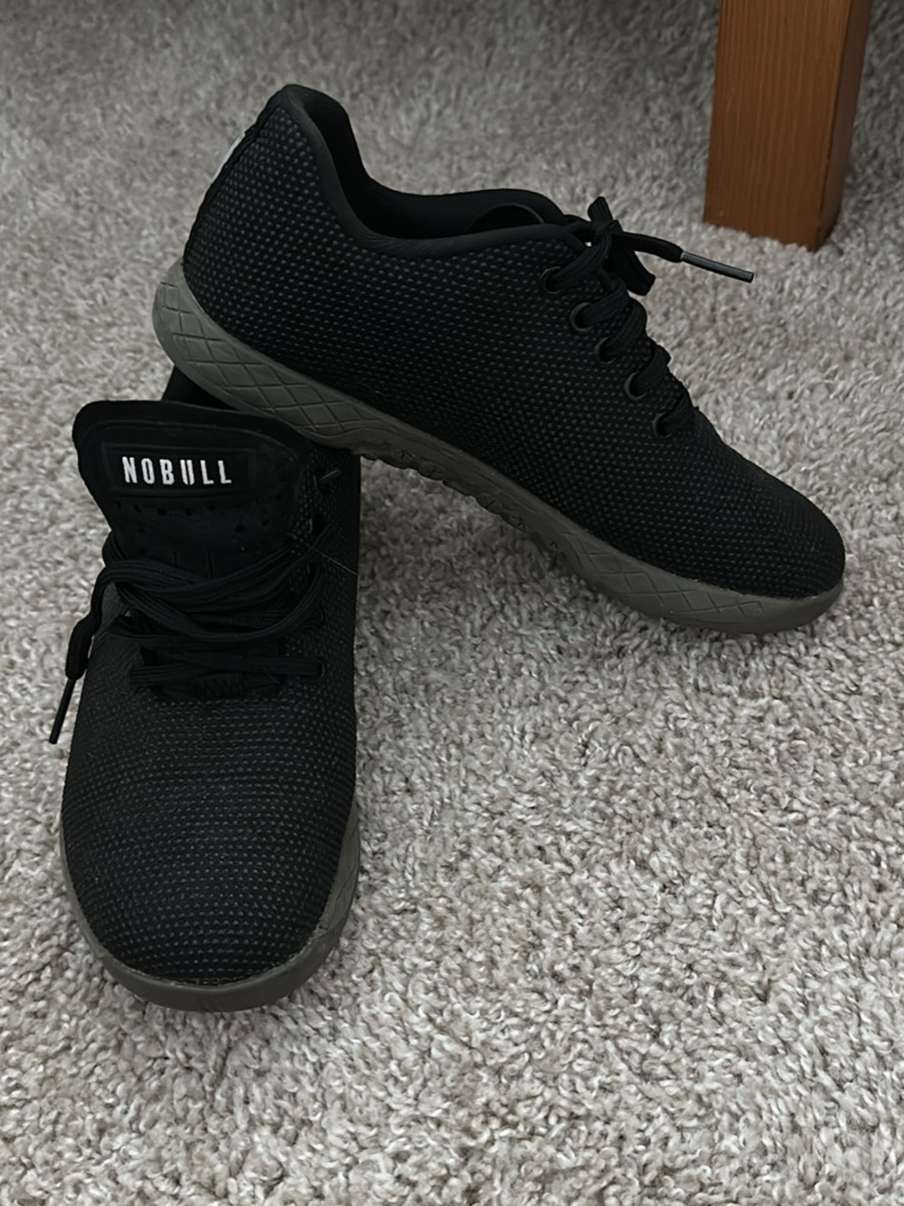 NOBULL Black Knit Trainers with Gray Rubber Soles